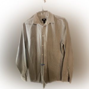 H&M Large Dress Shirt grey Stripe